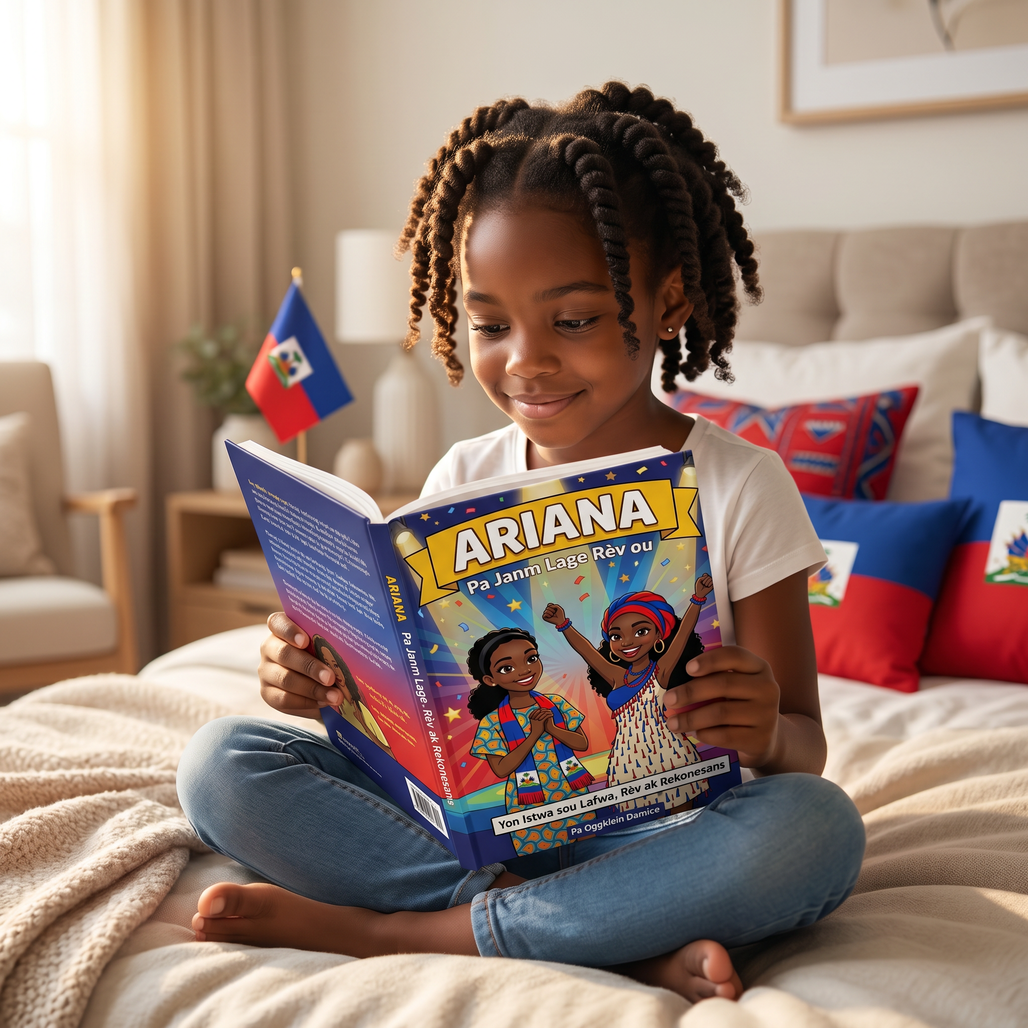 Petite fille lisant Ariana