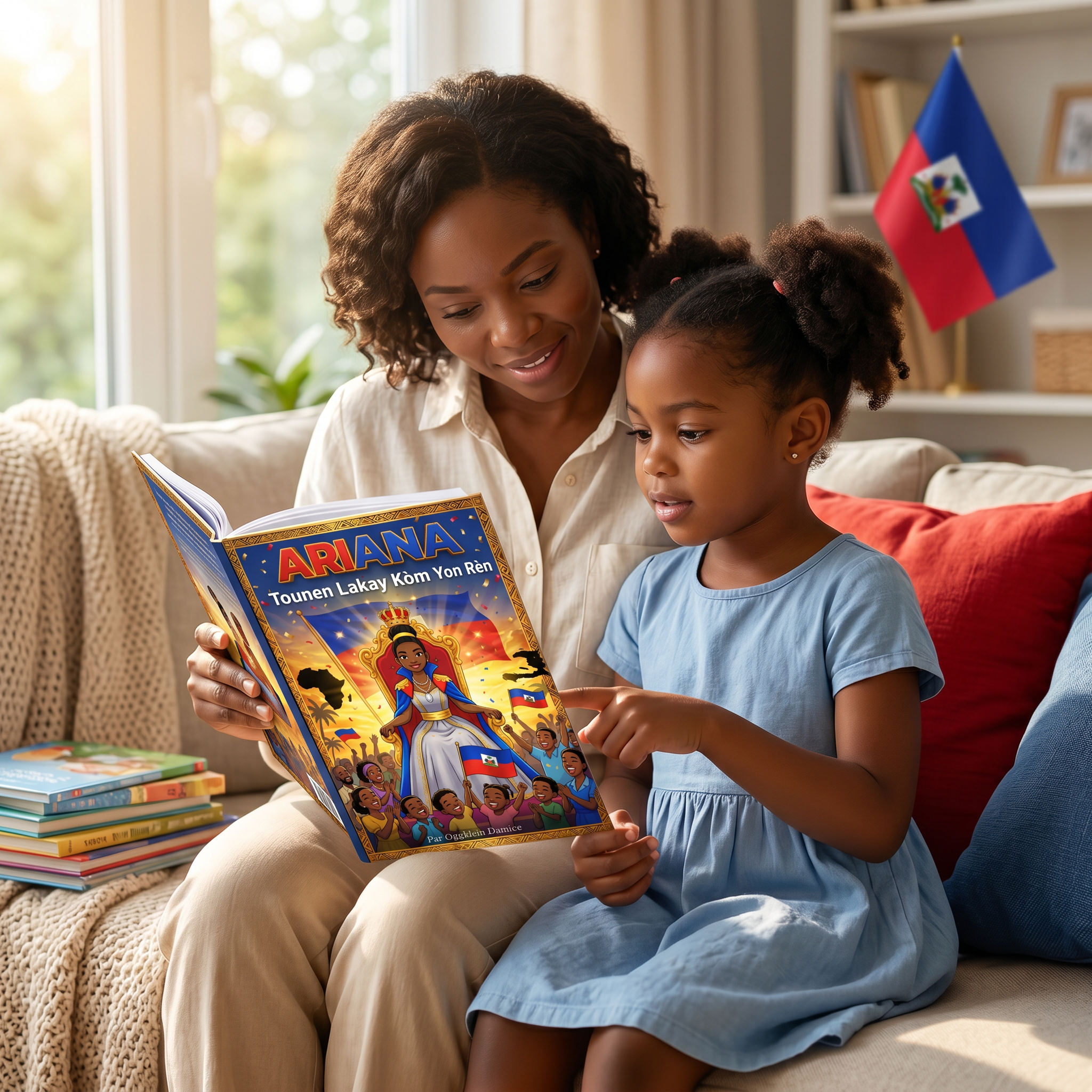 Maman et fille lisant ensemble